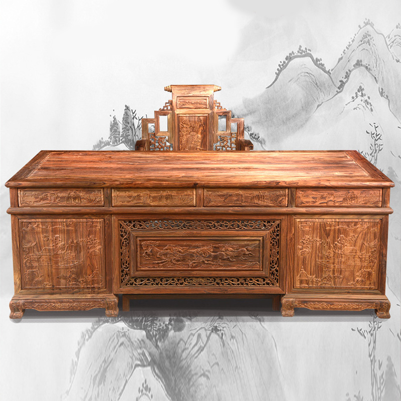 中式印尼黑酸枝實木書房